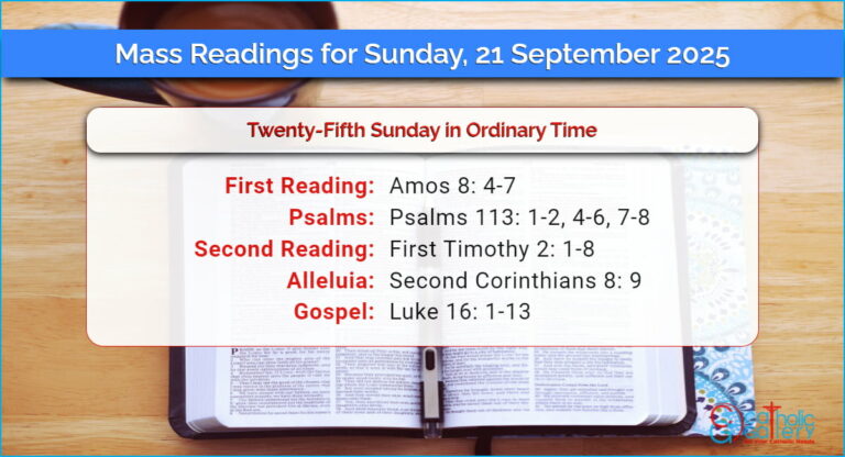 Daily Mass Readings for Sunday, 21 September 2025