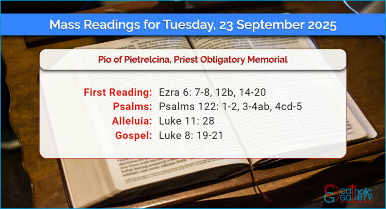 Daily Mass Readings for Tuesday, 23 September 2025
