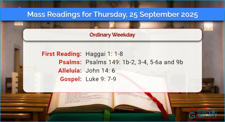 Daily Mass Readings for Thursday, 25 September 2025