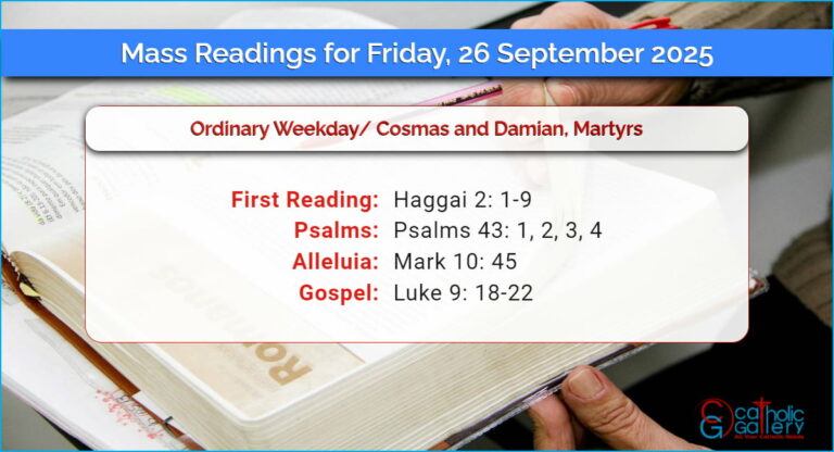 Daily Mass Readings for Friday, 26 September 2025