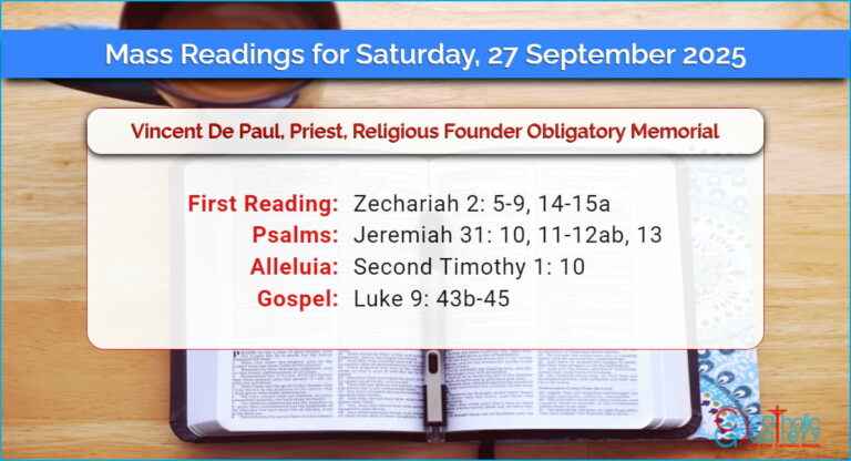 Daily Mass Readings for Saturday, 27 September 2025