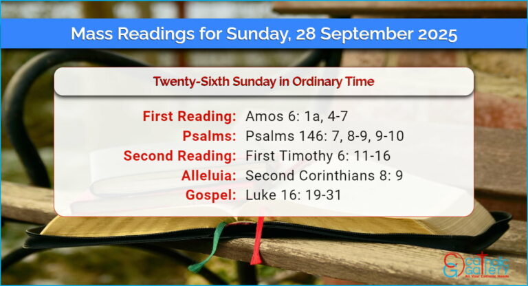 Daily Mass Readings for Sunday, 28 September 2025