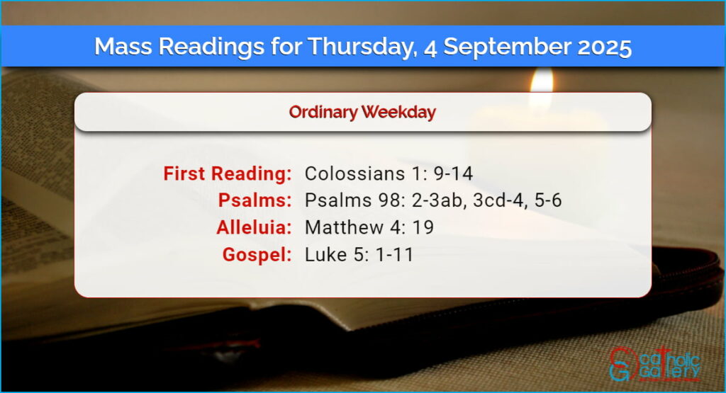 Daily Mass Readings for Thursday, 4 September 2025 Catholic Gallery