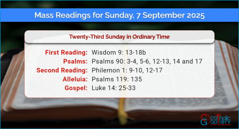 Daily Mass Readings for Sunday, 7 September 2025