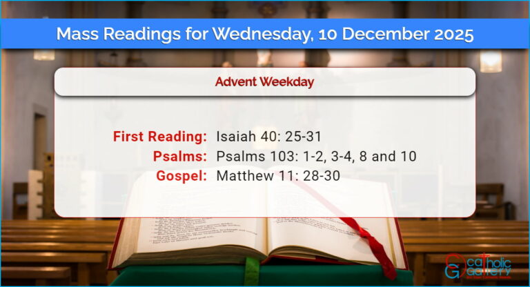 Daily Mass Readings for Wednesday, 10 December 2025