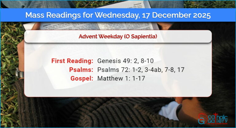 Daily Mass Readings for Wednesday, 17 December 2025
