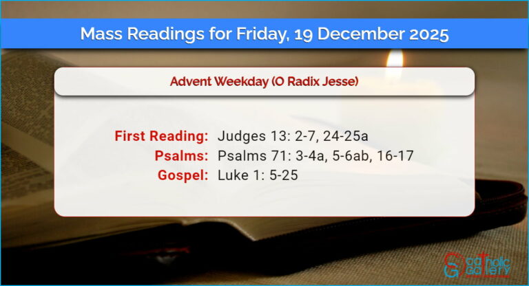 Daily Mass Readings for Friday, 19 December 2025