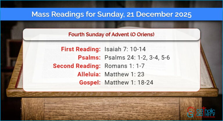 Daily Mass Readings for Sunday, 21 December 2025