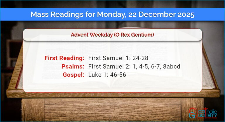 Daily Mass Readings for Monday, 22 December 2025