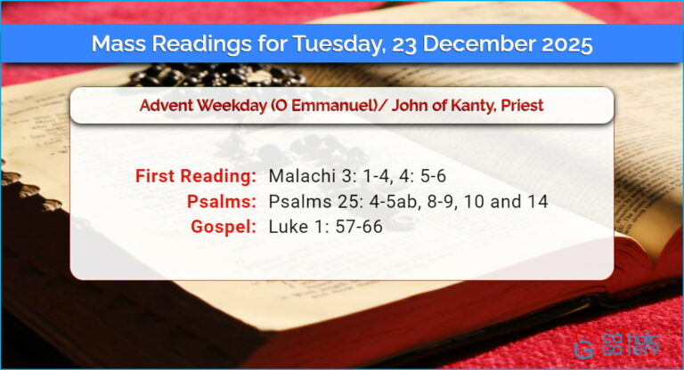 Daily Mass Readings for Tuesday, 23 December 2025