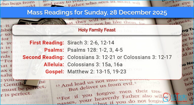 Daily Mass Readings for Sunday, 28 December 2025