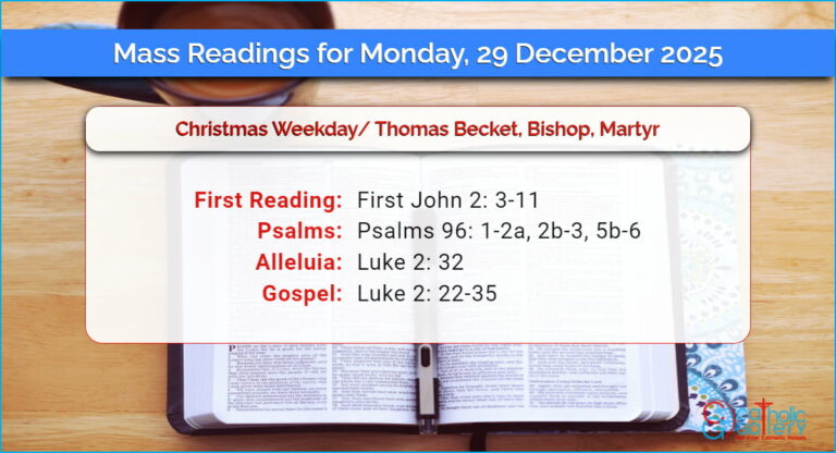 Daily Mass Readings for Monday, 29 December 2025