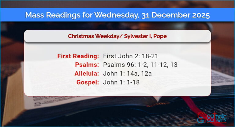 Daily Mass Readings for Wednesday, 31 December 2025