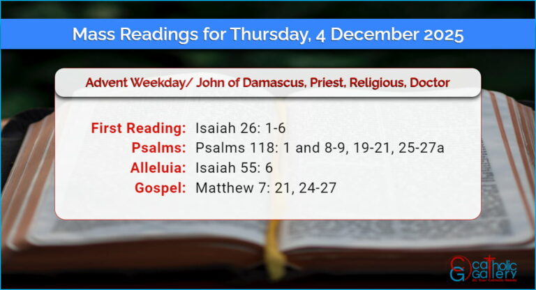 Daily Mass Readings for Thursday, 4 December 2025