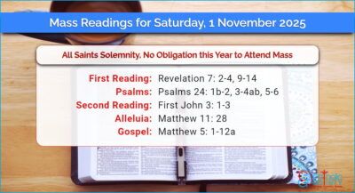 Daily Mass Readings for Saturday, 1 November 2025