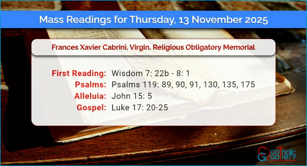 Daily Mass Readings for Thursday, 13 November 2025 Catholic Gallery