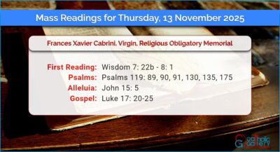Daily Mass Readings for Thursday, 13 November 2025