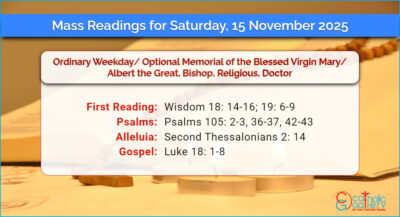 Daily Mass Readings for Saturday, 15 November 2025