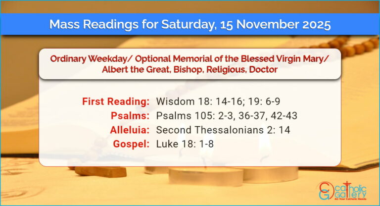 Daily Mass Readings for Saturday, 15 November 2025