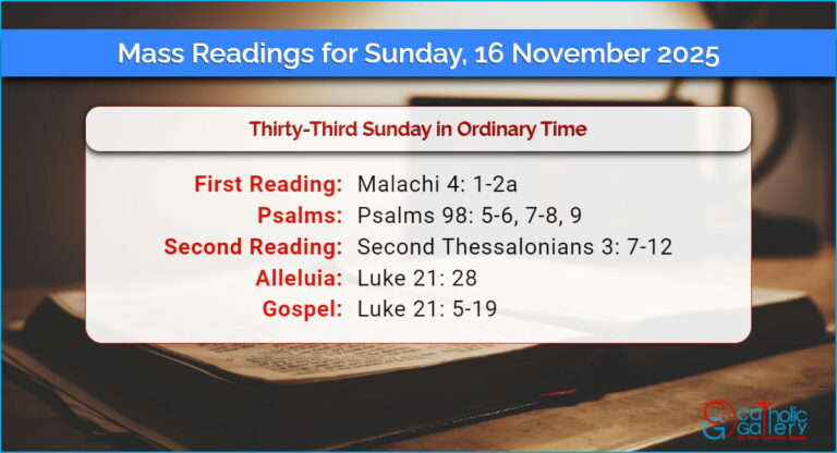 Daily Mass Readings for Sunday, 16 November 2025