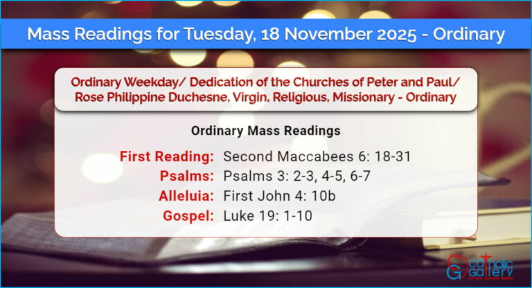 Daily Mass Readings for Tuesday, 18 November 2025 – Ordinary