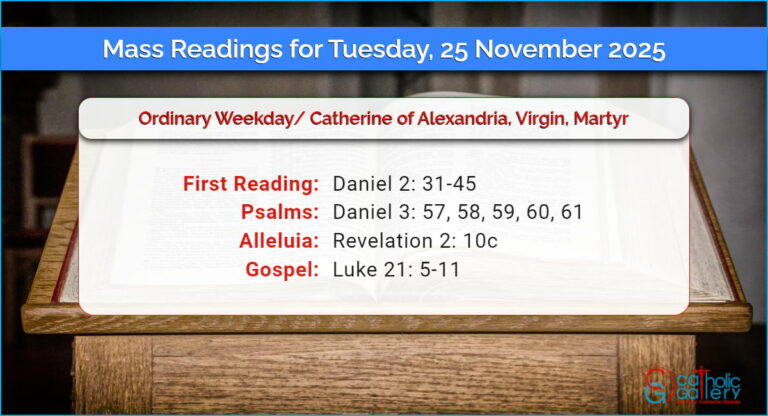 Daily Mass Readings for Tuesday, 25 November 2025