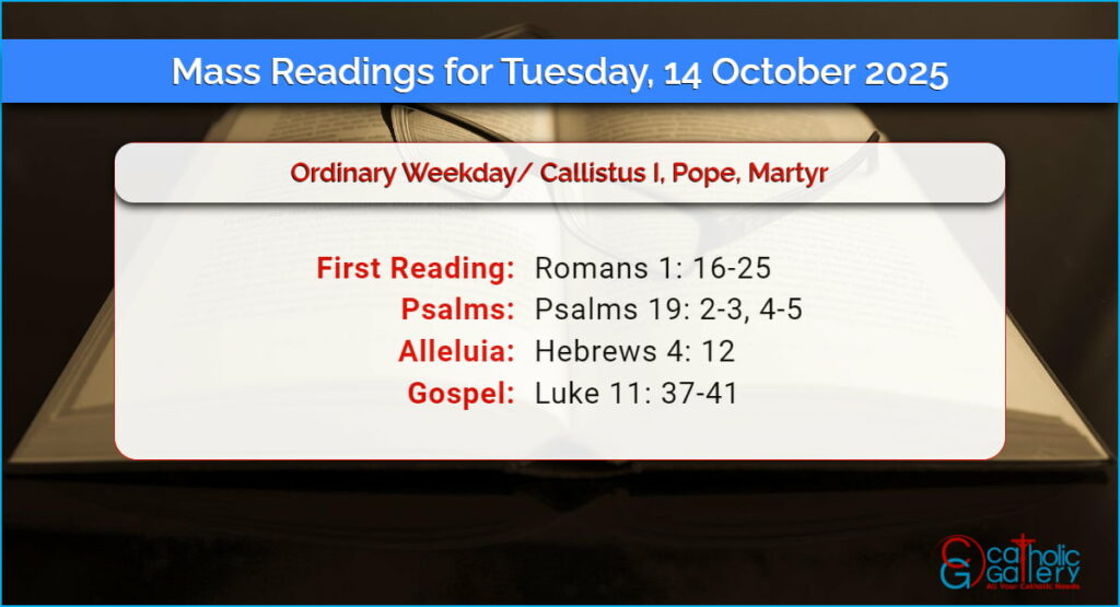 Daily Mass Readings for Tuesday, 14 October 2025 Catholic Gallery