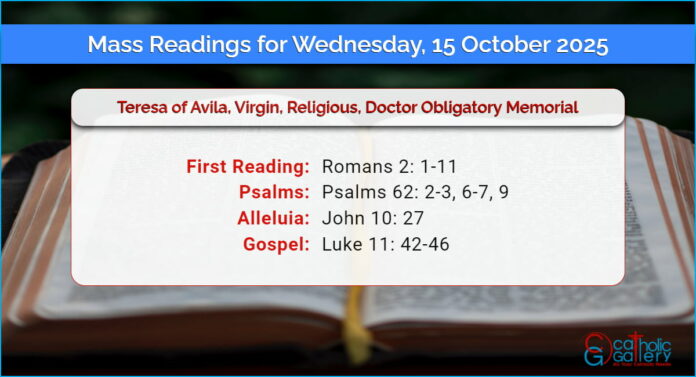Daily Mass Readings For Wednesday 15 October 2025 Catholic Gallery daily-mass-readings-for-wednesday-15-october-2025-catholic-gallery
