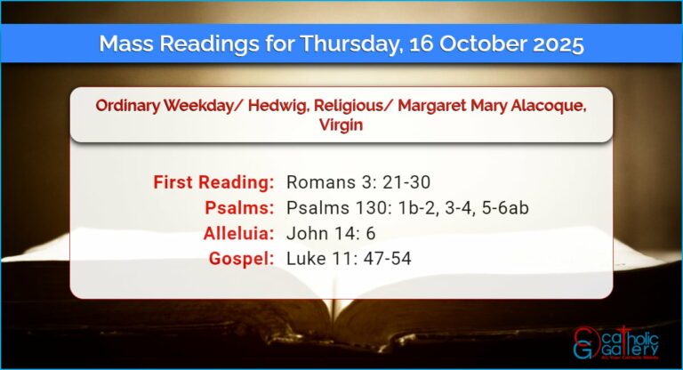 Daily Mass Readings for Thursday, 16 October 2025