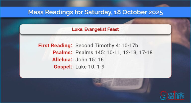 Daily Mass Readings for Saturday, 18 October 2025