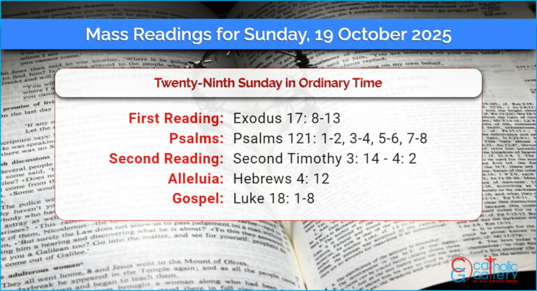 Daily Mass Readings for Sunday, 19 October 2025