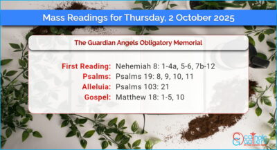 Daily Mass Readings for Thursday, 2 October 2025
