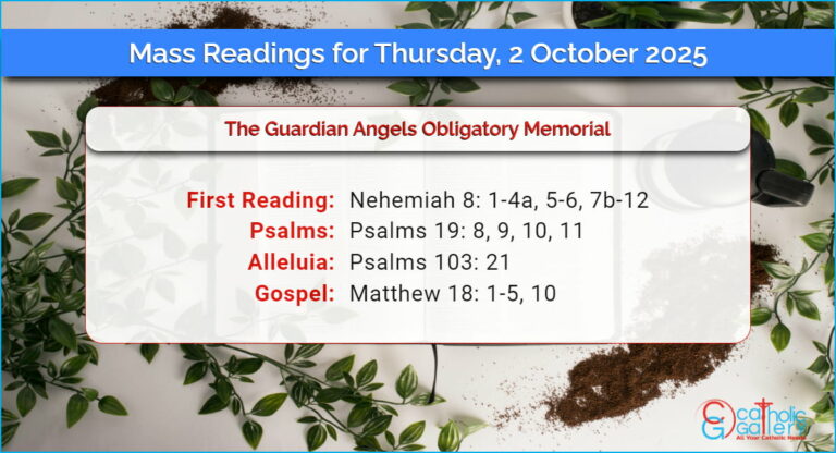 Daily Mass Readings for Thursday, 2 October 2025
