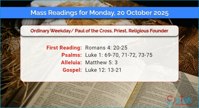 Daily Mass Readings for Monday, 20 October 2025