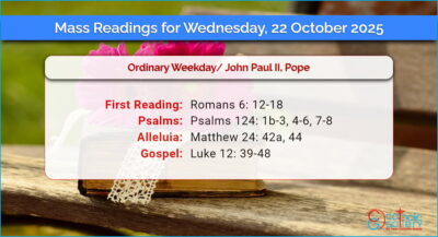 Daily Mass Readings for Wednesday, 22 October 2025