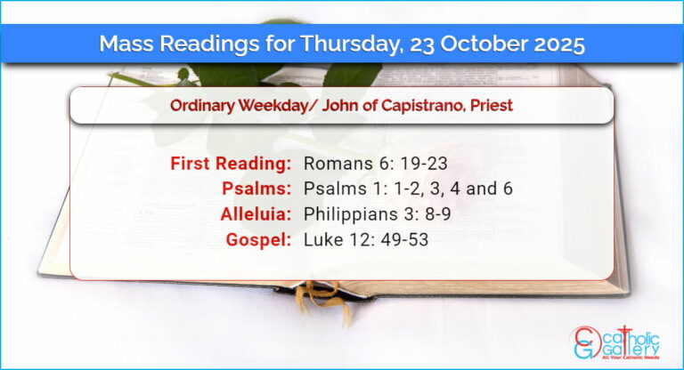 Daily Mass Readings for Thursday, 23 October 2025