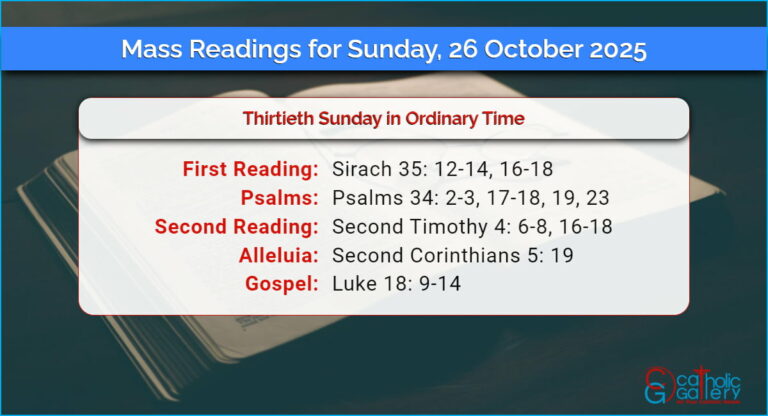 Daily Mass Readings for Sunday, 26 October 2025
