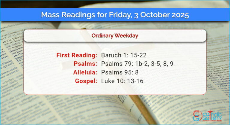 Daily Mass Readings for Friday, 3 October 2025