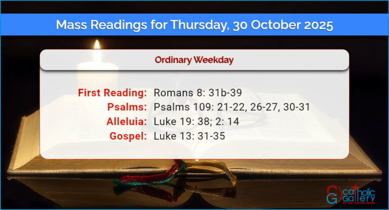 Daily Mass Readings for Thursday, 30 October 2025