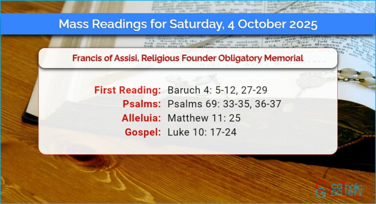 Daily Mass Readings for Saturday, 4 October 2025