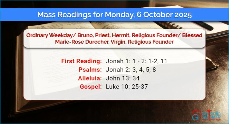 Daily Mass Readings for Monday, 6 October 2025