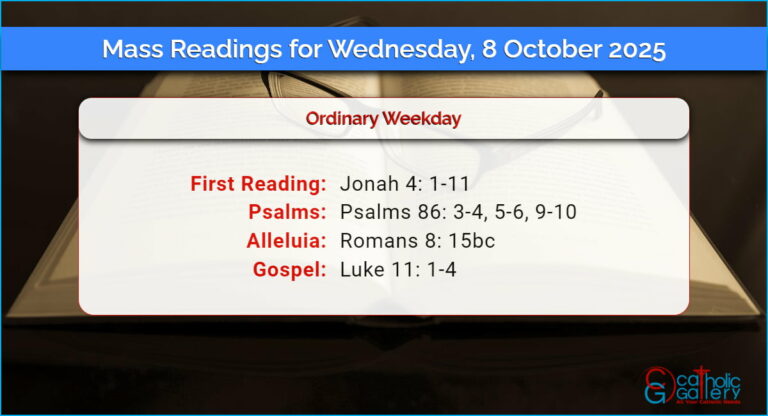 Daily Mass Readings for Wednesday, 8 October 2025