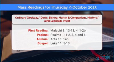 Daily Mass Readings for Thursday, 9 October 2025