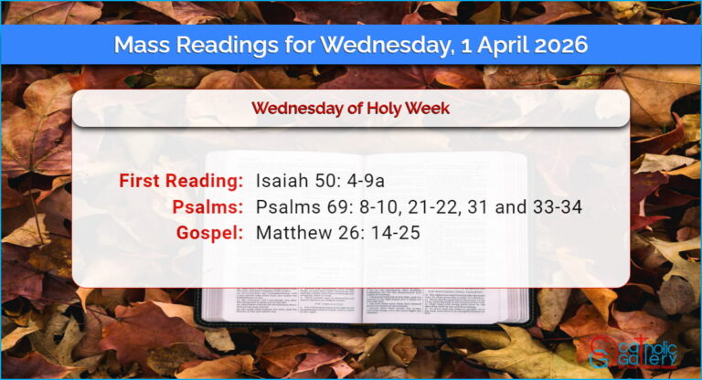 Daily Mass Readings for Wednesday, 1 April 2026