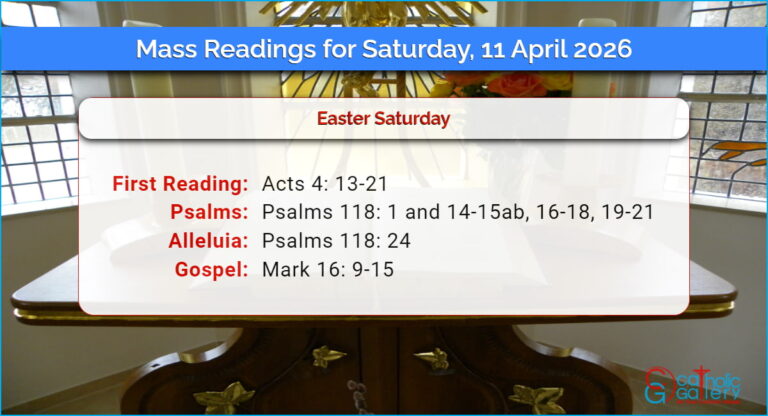 Daily Mass Readings for Saturday, 11 April 2026
