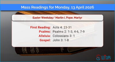 Daily Mass Readings for Monday, 13 April 2026