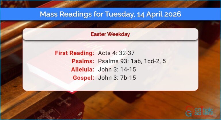 Daily Mass Readings for Tuesday, 14 April 2026