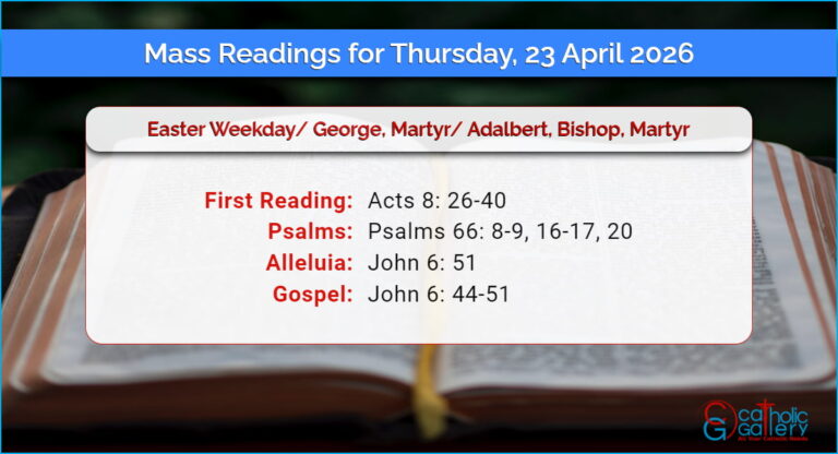 Daily Mass Readings for Thursday, 23 April 2026