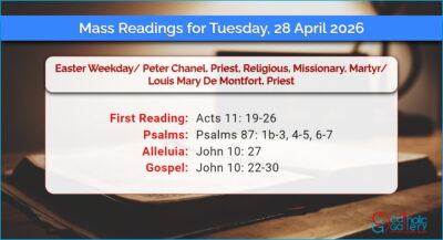 Daily Mass Readings for Tuesday, 28 April 2026