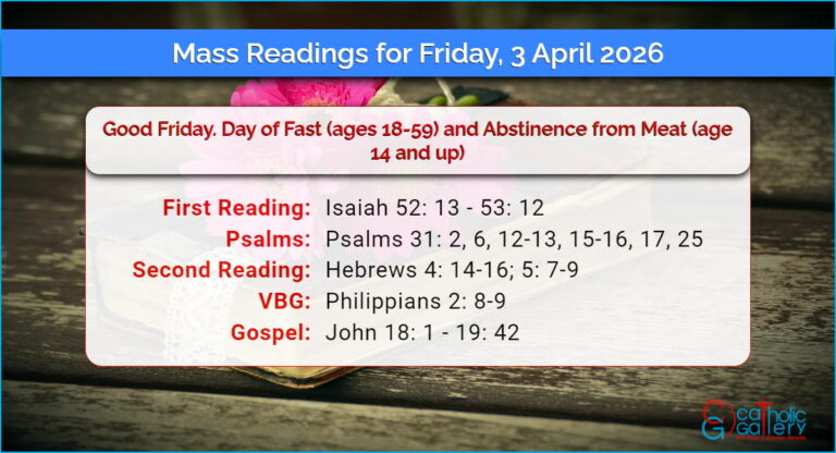 Daily Mass Readings for Friday, 3 April 2026